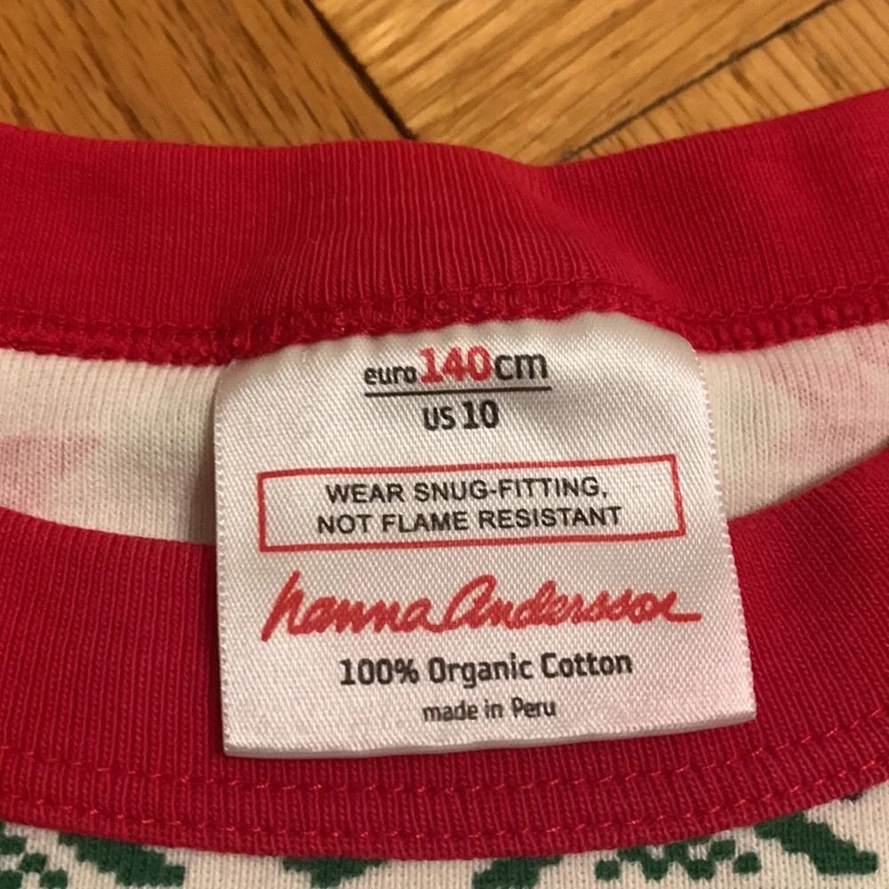 Hanna Anderson Holiday Dear Deer Long John Pajama Top Size 10